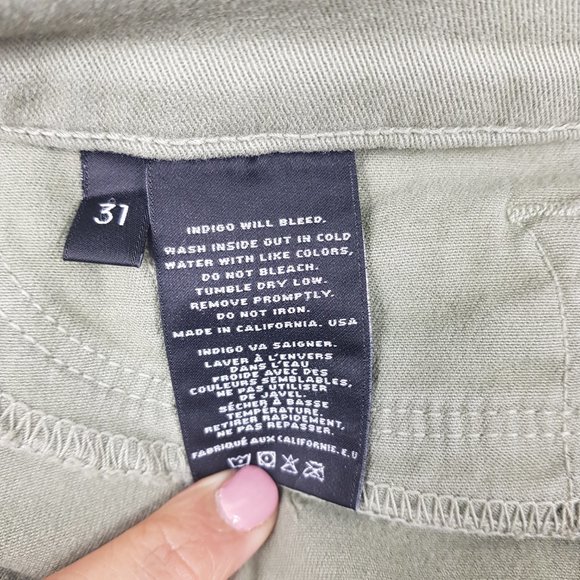 J Brand Rail Mid Rise Cropped Jean Garrison Sz 31 - Picture 7 of 7